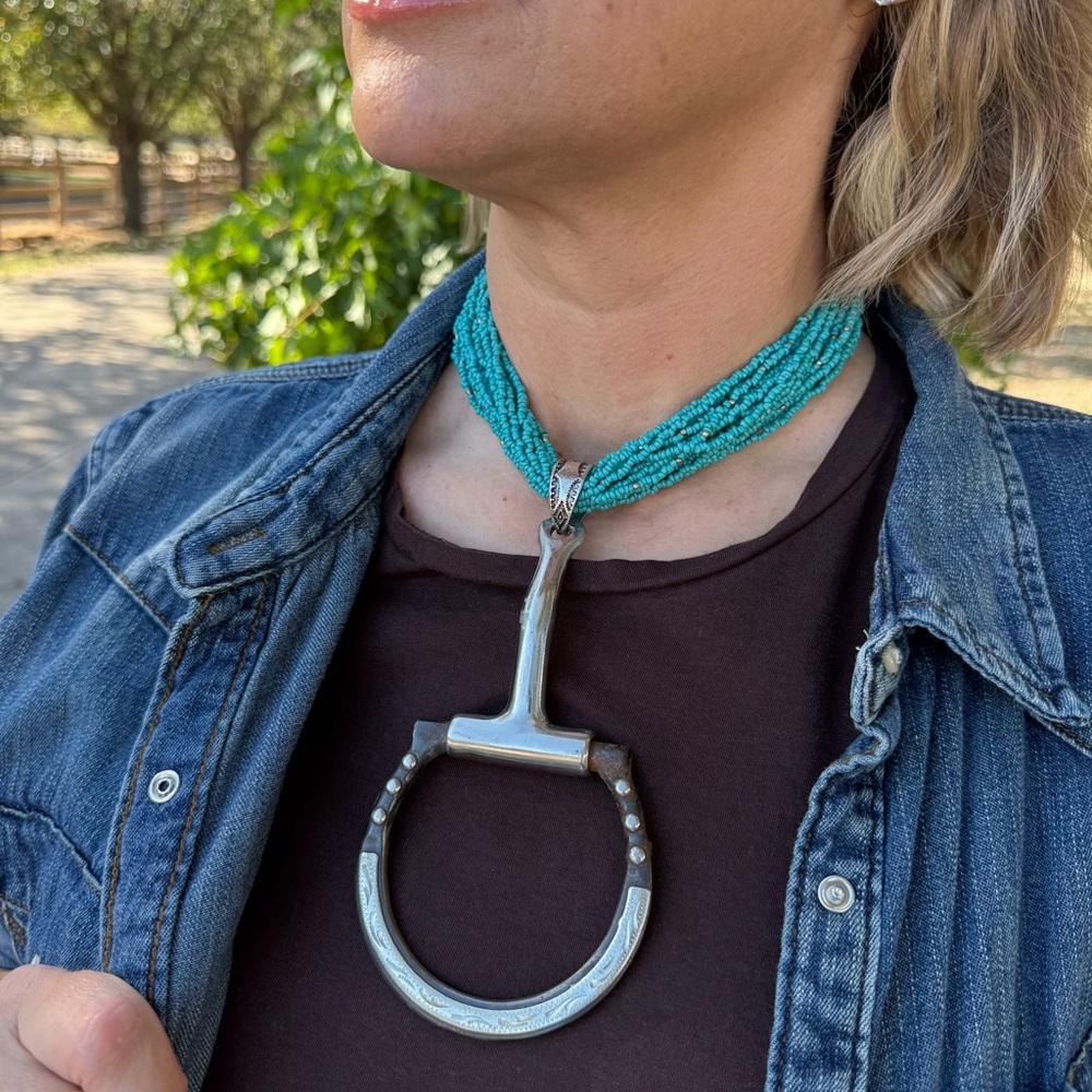 Western Glam Turquoise Beaded Statement Necklace